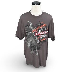 PBR Professional Bull Riders Graphic T-Shirt Mens 2XL Charcoal Gray Rodeo Tee